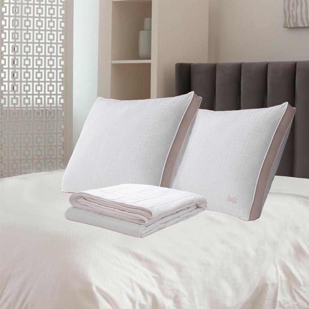 2 Almohadas Sealy Dow Alternative Std+1 Protector Sealy Dow Alternative Matrimonial