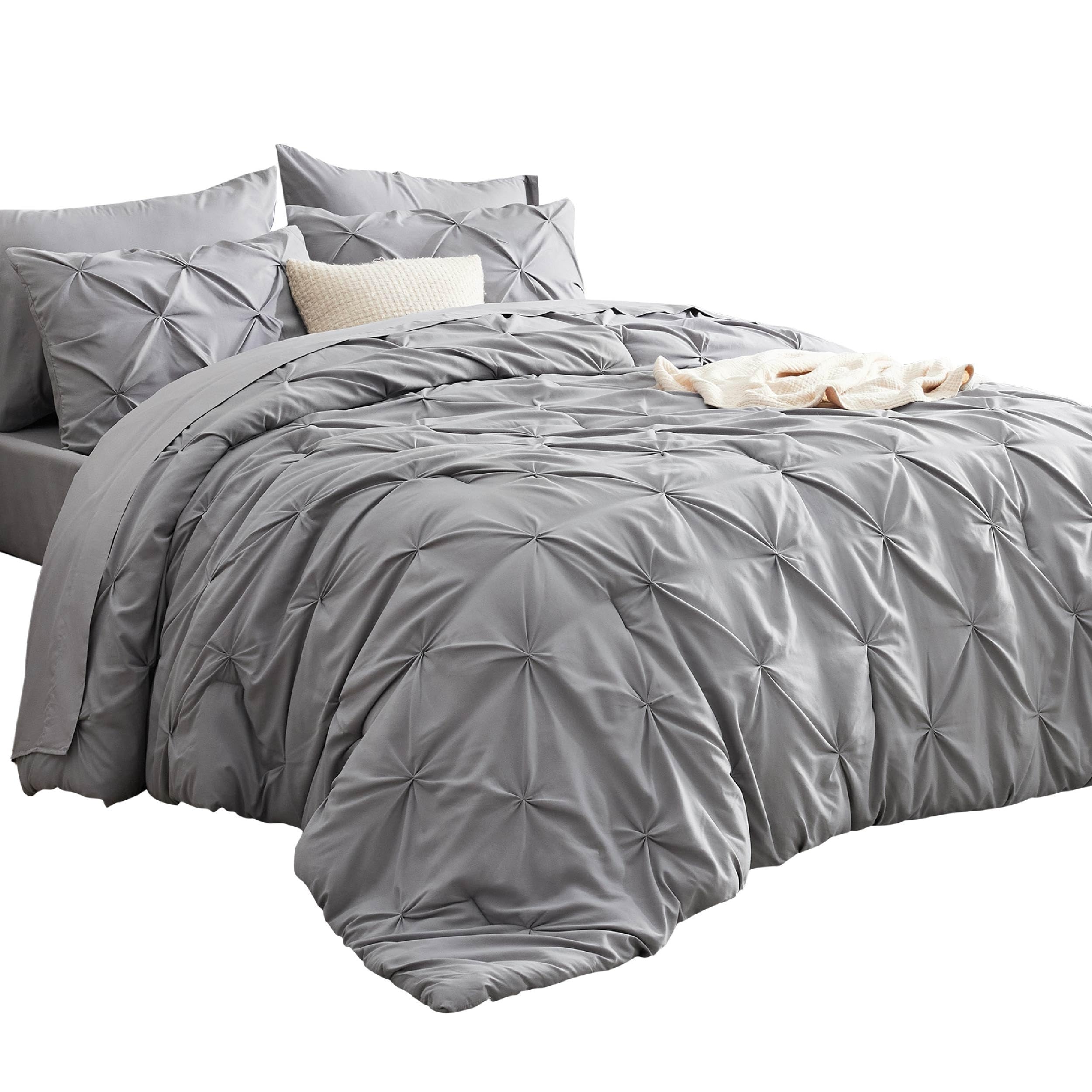 Juego De Edredón Bedsure King Size, 7 Piezas, Ropa De Cama Gris - Venta Internacional.