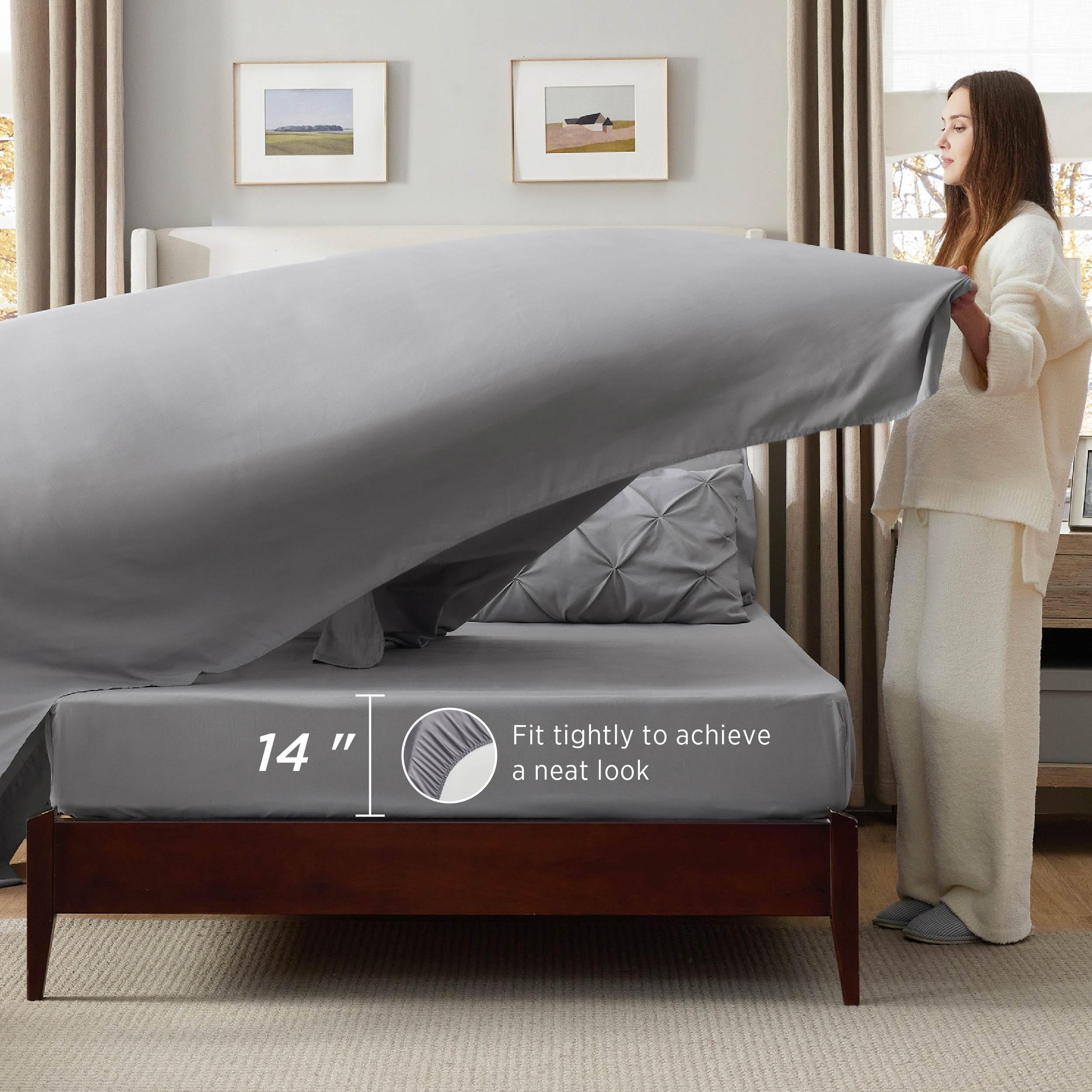 Foto 6 pulgar | Juego De Edredón Bedsure King Size, 7 Piezas, Ropa De Cama Gris - Venta Internacional.