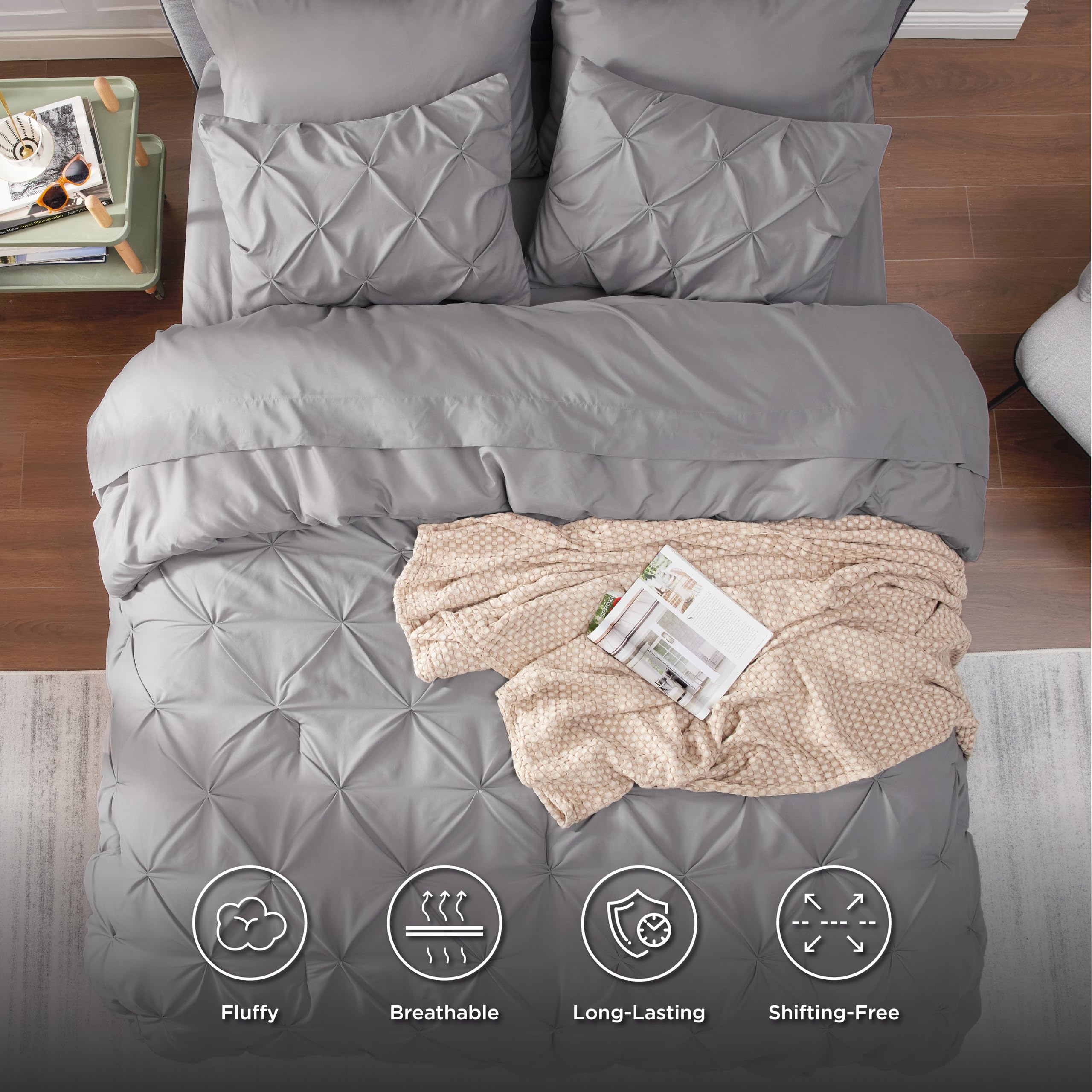 Foto 7 pulgar | Juego De Edredón Bedsure King Size, 7 Piezas, Ropa De Cama Gris - Venta Internacional.