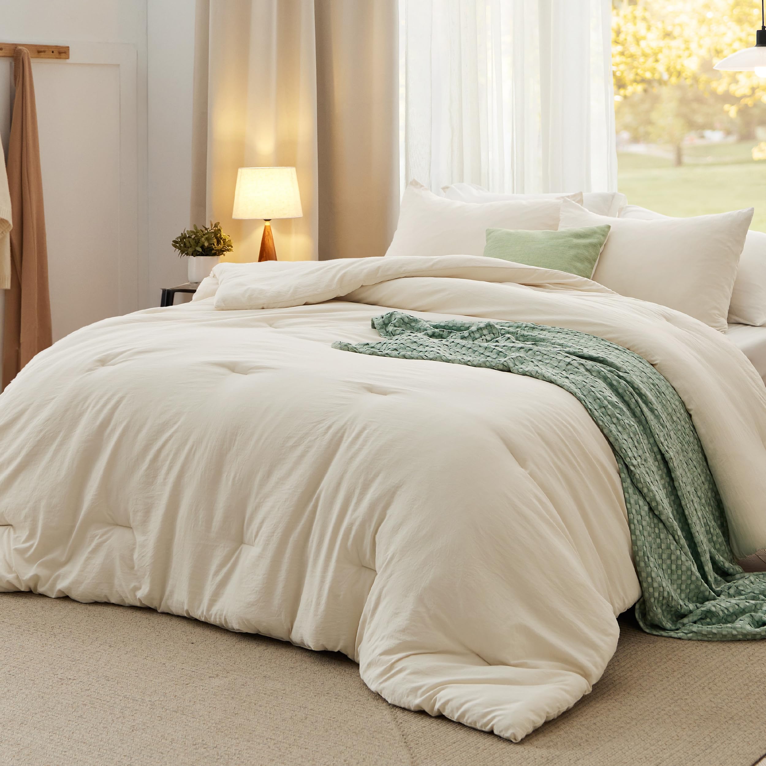 Juego De Edredón Bedsure California King, Beige Claro, 3 Piezas - Venta Internacional.