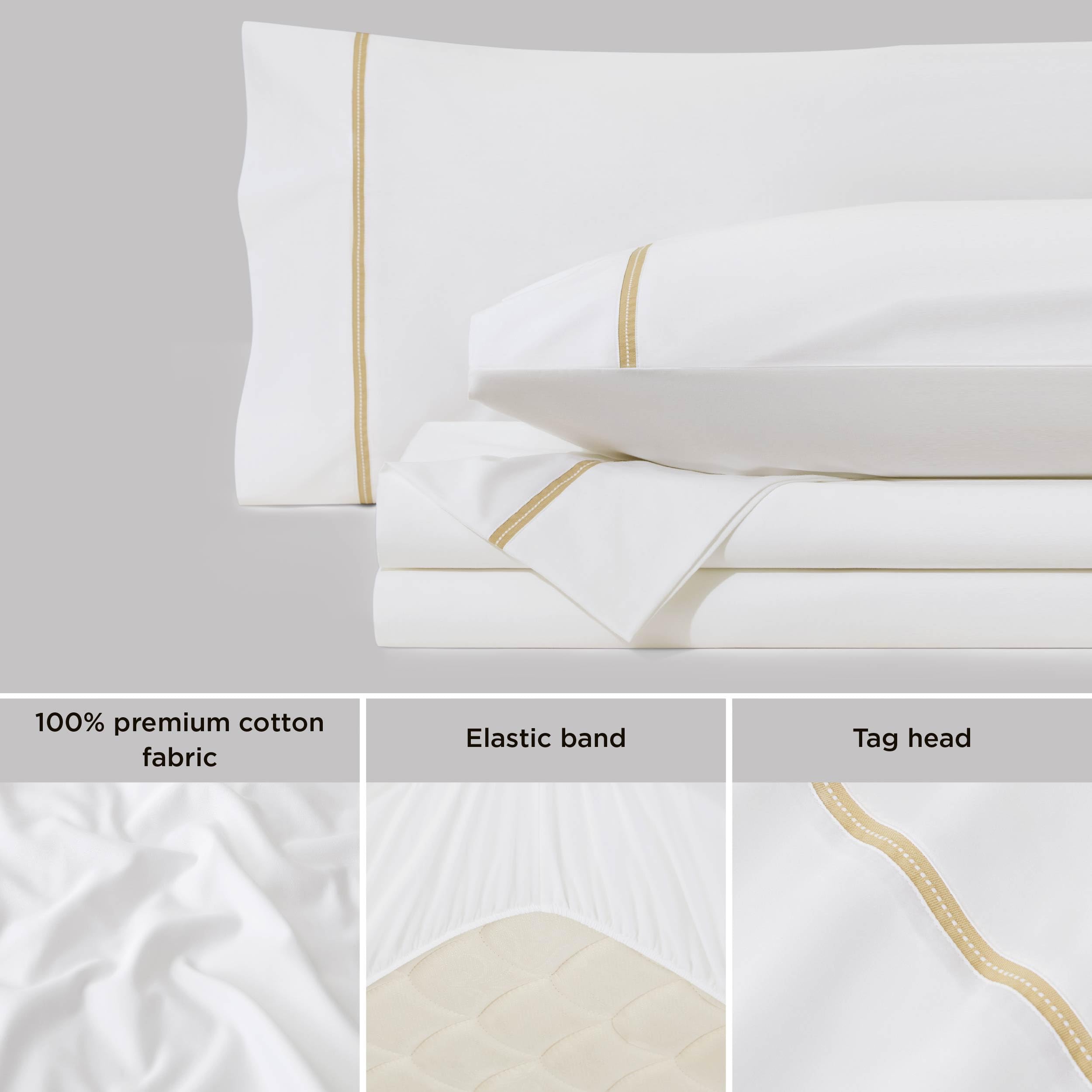 Foto 7 pulgar | Juego De Sábanas Para Cama, 100% Algodón, 500 Hilos, Tamaño Queen, Color Blanco - Venta Internacional.