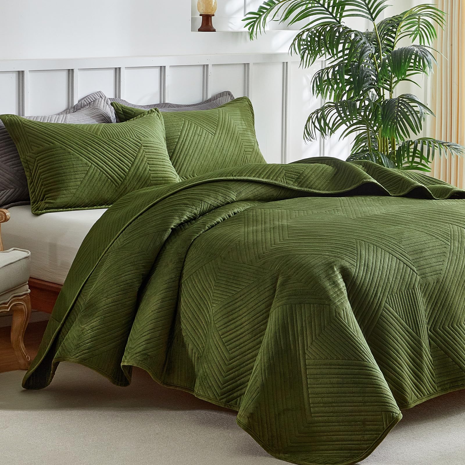 Foto 3 pulgar | Juego De Edredón Warmdern Ultrasonic Green Velvet King, 270 X 240 Cm - Venta Internacional.