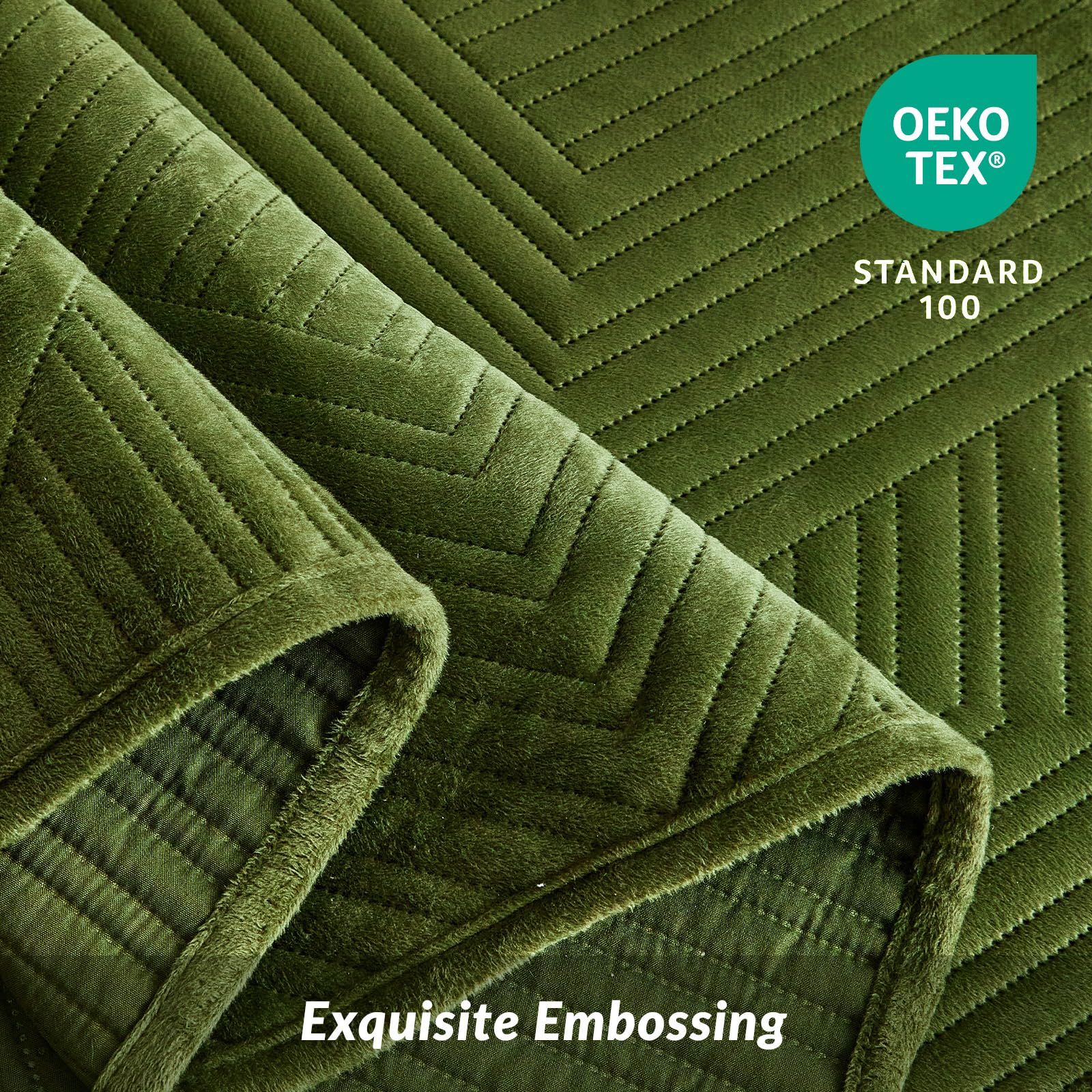 Foto 6 pulgar | Juego De Edredón Warmdern Ultrasonic Green Velvet King, 270 X 240 Cm - Venta Internacional.