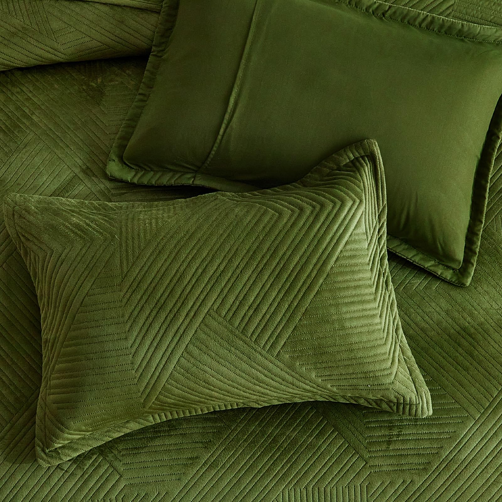 Foto 8 pulgar | Juego De Edredón Warmdern Ultrasonic Green Velvet King, 270 X 240 Cm - Venta Internacional.