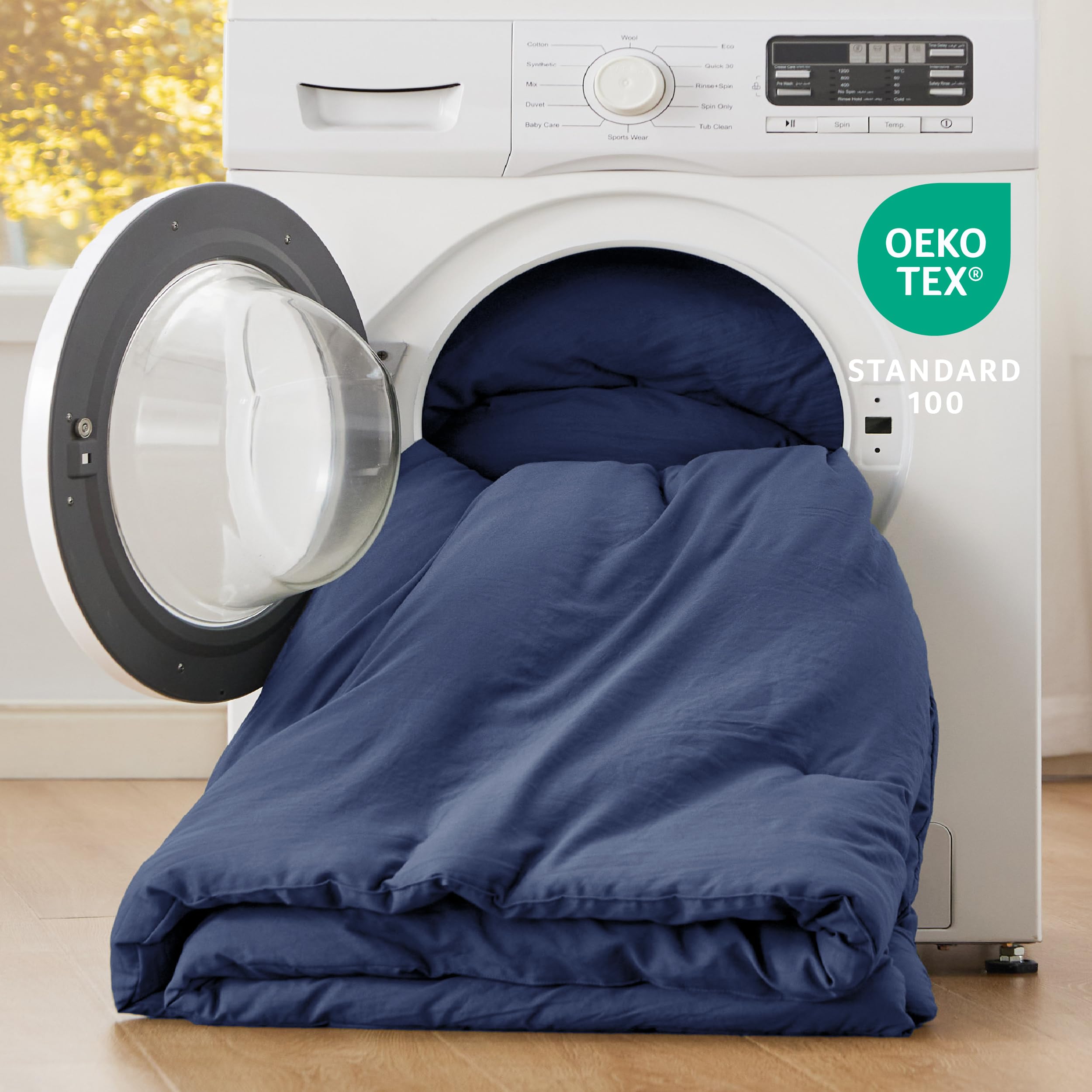 Foto 5 | Juego De Edredón Bedsure Oversize King, Azul Marino, 3 Piezas - Venta Internacional.