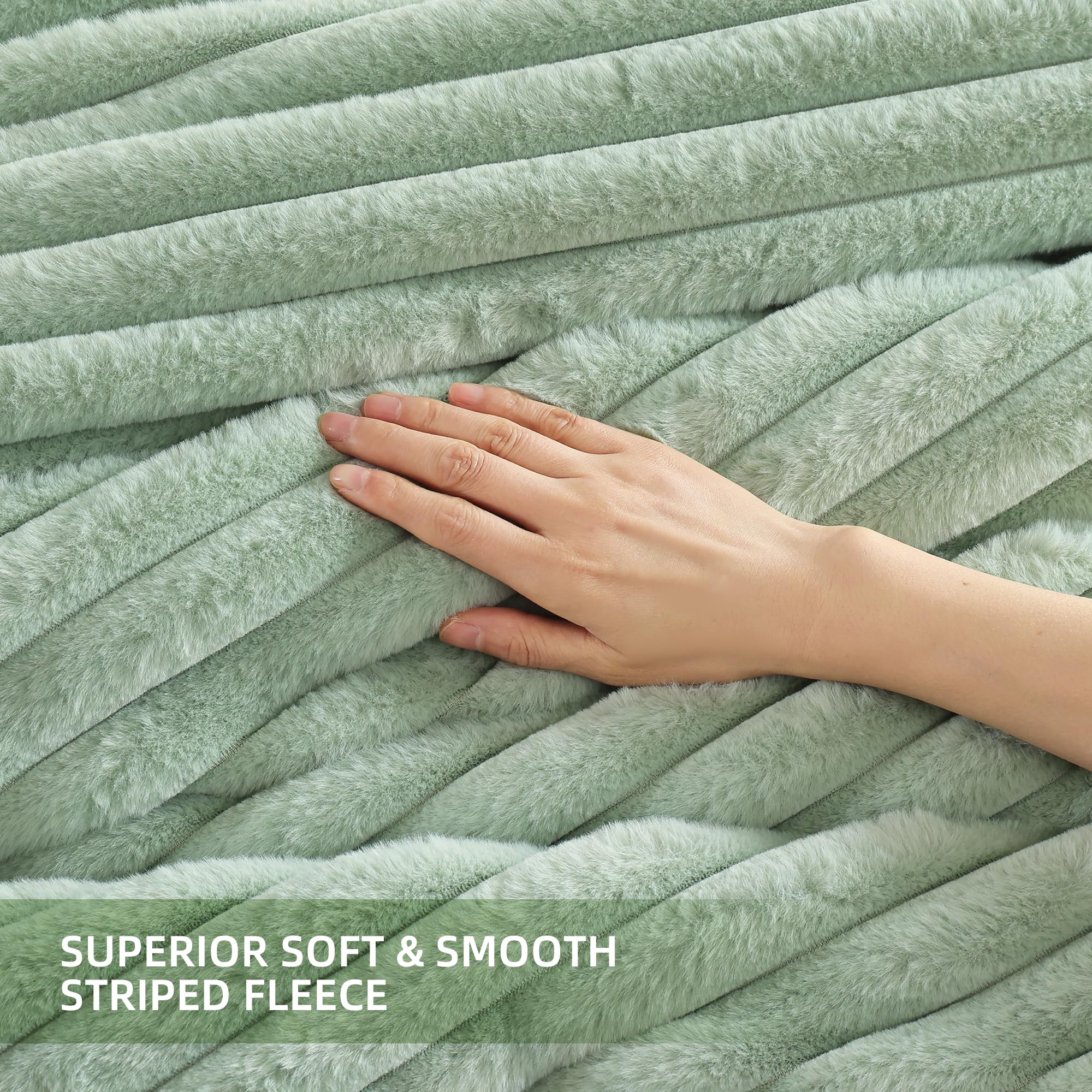 Foto 5 | Juego de Edredón Smoofy Fluffy Queen Verde Salvia 3 Piezas - Venta Internacional