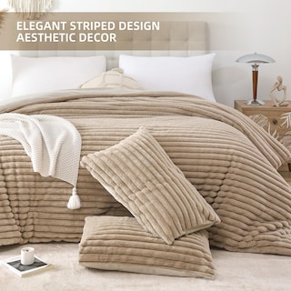 Foto 3 | Juego de Edredón Smoofy Fluffy Linen Fleece Kingcon 2 Fundas de Almohada - Venta Internacional