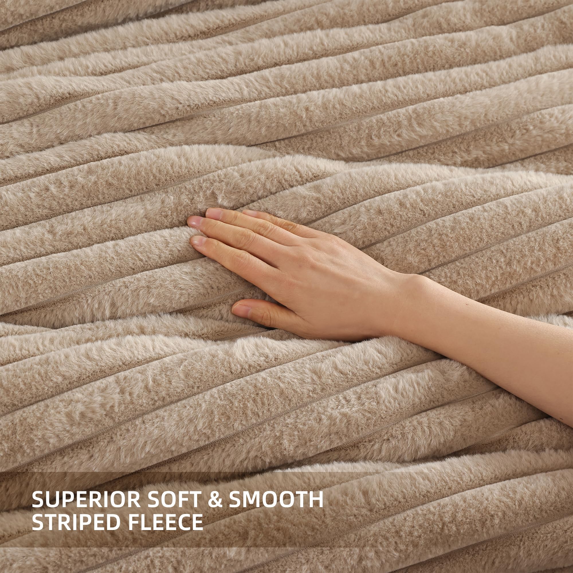 Foto 5 | Juego de Edredón Smoofy Fluffy Linen Fleece Kingcon 2 Fundas de Almohada - Venta Internacional