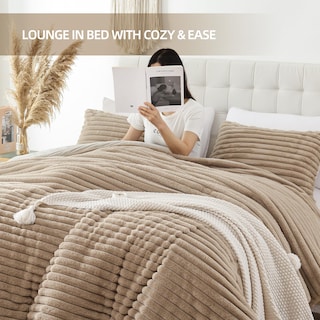 Foto 6 | Juego de Edredón Smoofy Fluffy Linen Fleece Kingcon 2 Fundas de Almohada - Venta Internacional