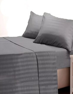 Foto 3 | Juego De Sábanas Matrimonial 3000 Hilos Color Gris + Termo De Agua De Regalo Güish