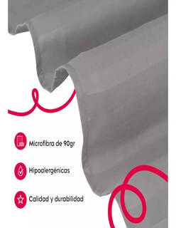 Foto 4 | Juego De Sábanas Individual Ultra Suave Color Gris + Termo De Agua De Regalo Güish