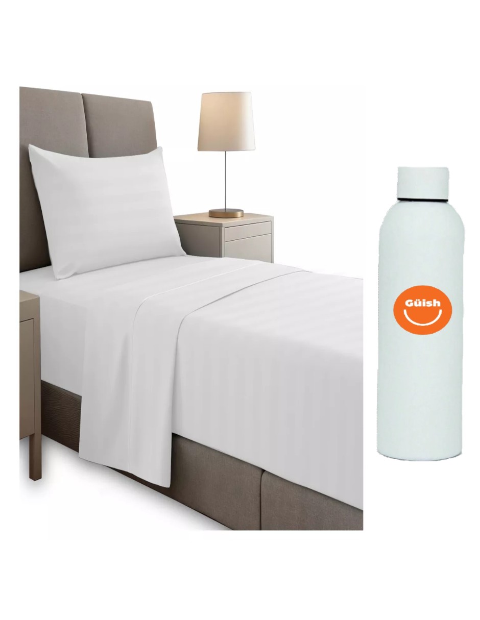 Foto 1 | Juego De Sábanas Individual Ultra Suave + Termo De Agua De Regalo Güish