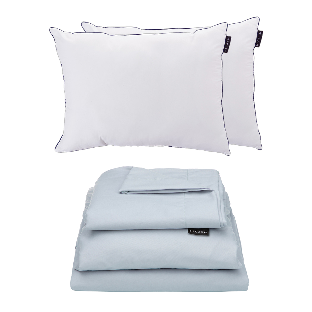 Sábanas Dicasa Softy Platino Matrimonial + Almohada One 2