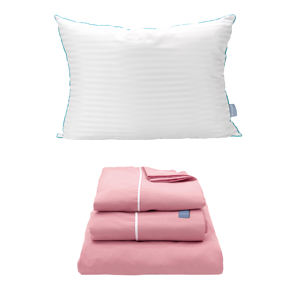 Sábanas Rogga Royal Touchl Color Rosa Individual + Almohada Royal