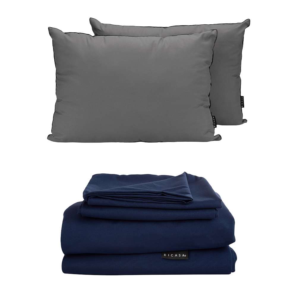 Sábanas Dicasa Softy Azul Marino Individual + Almohada 2-pack