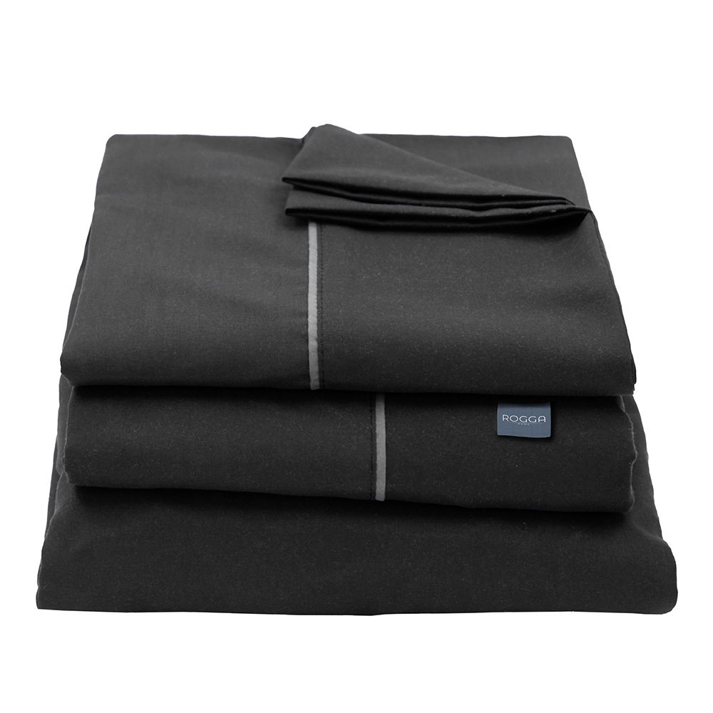 Foto 2 | Sábanas Rogga Royal Touch Color Negro Queen Size + Almohada Royal Twin