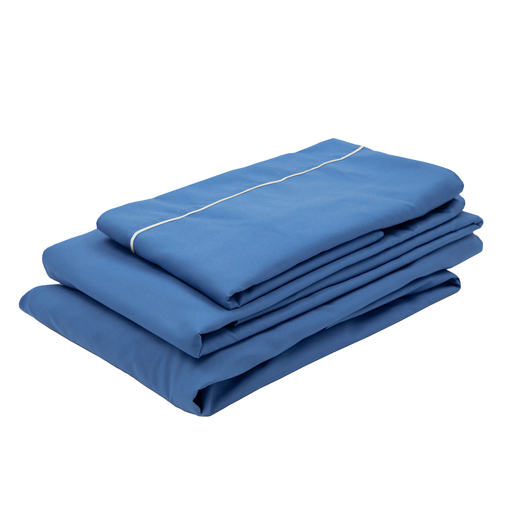 Foto 4 pulgar | Sábanas Rogga Royal Touch Color Azul Medio Matrimonial + Almohada Royal Twin