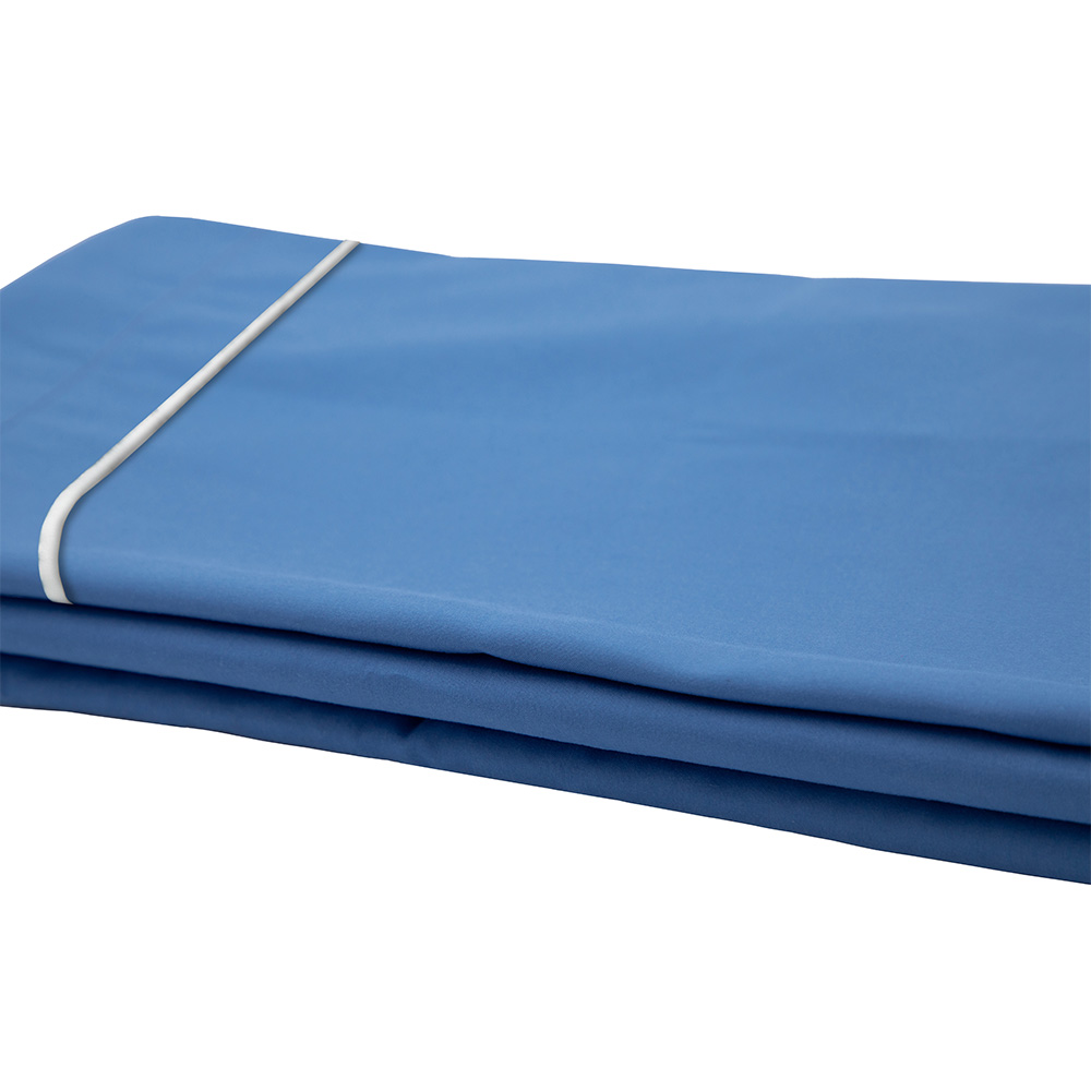 Foto 5 pulgar | Sábanas Rogga Royal Touch Color Azul Medio Matrimonial + Almohada Royal Twin