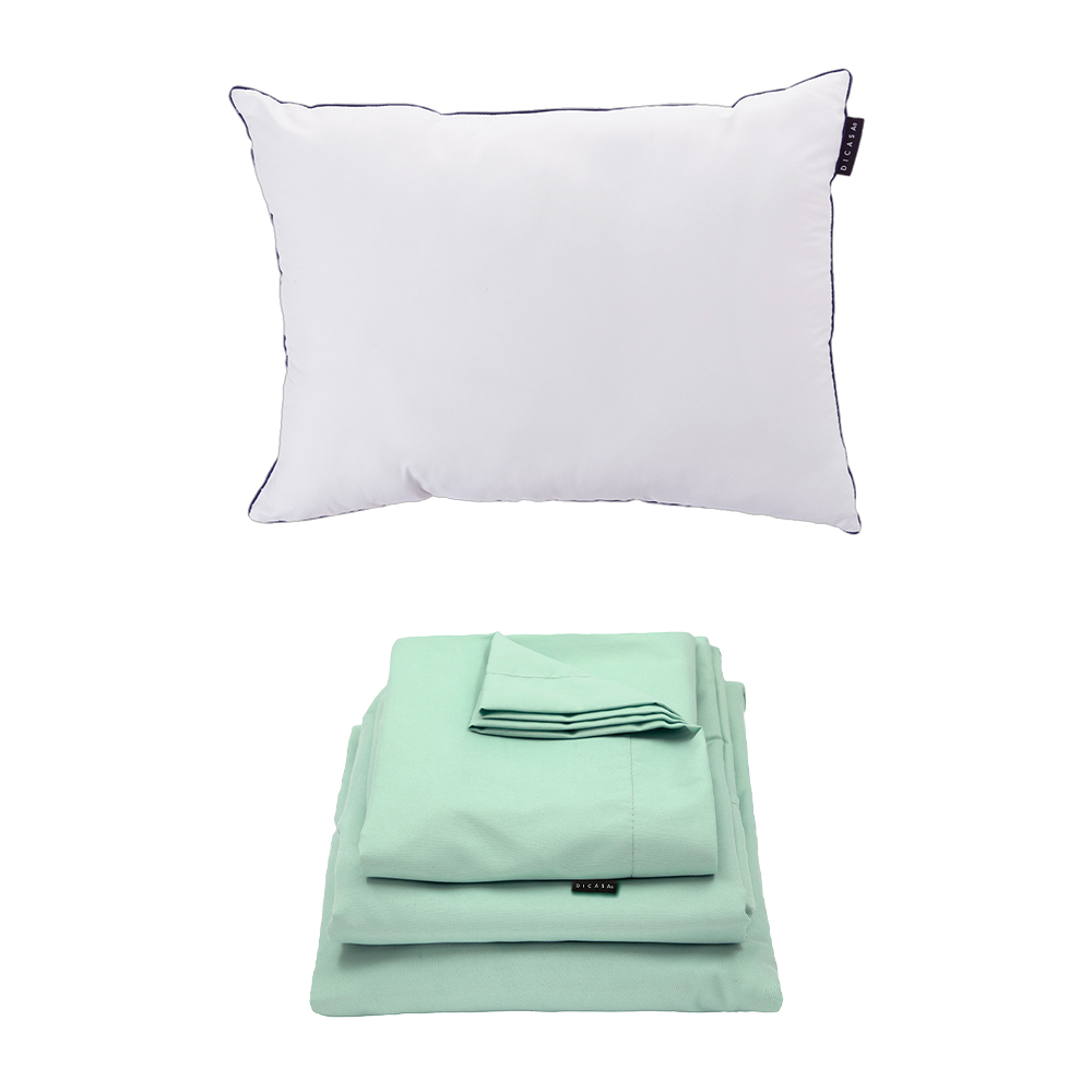 Foto 1 | Sábanas Dicasa Softy Menta Individual + Almohada One