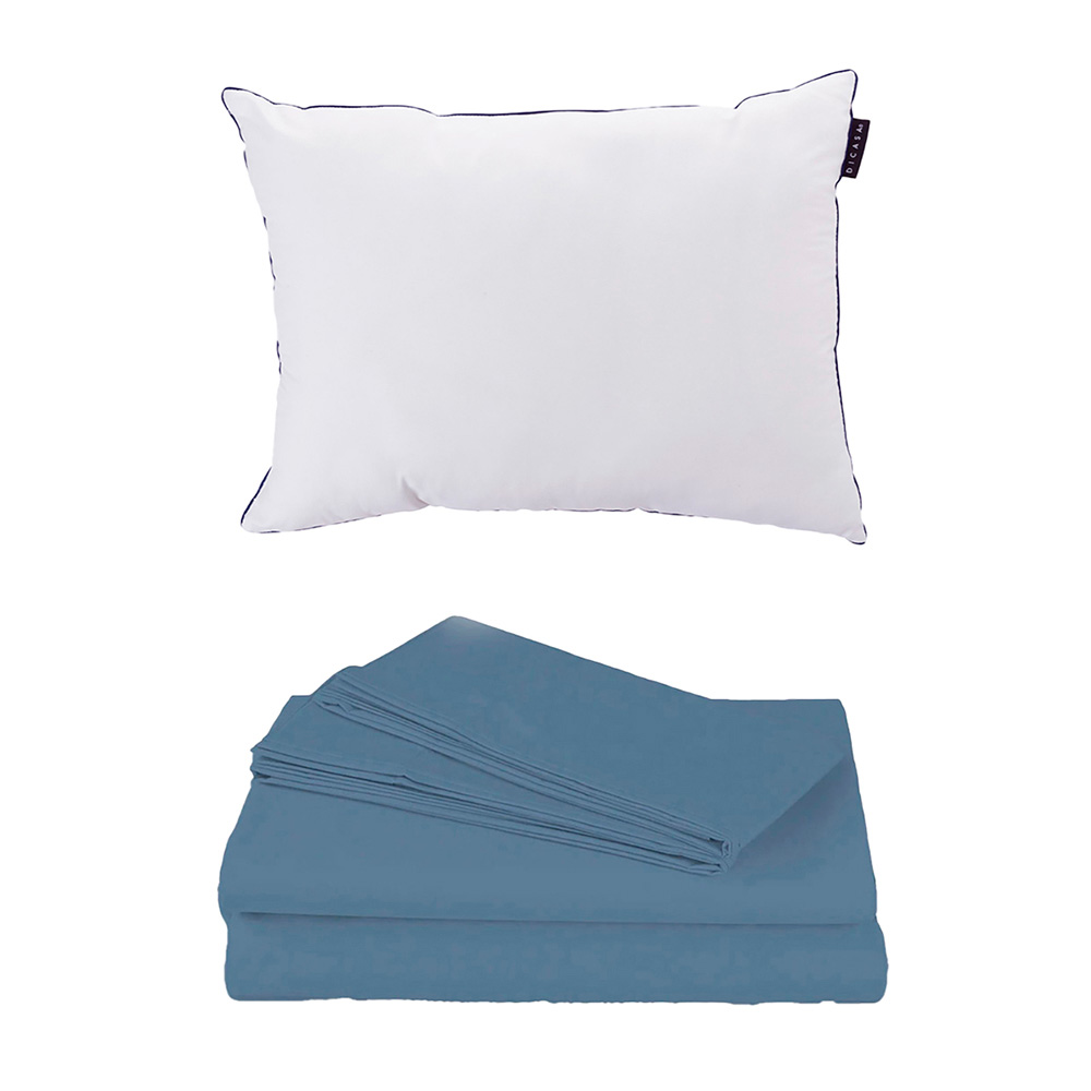 Foto 1 | Sábanas Dicasa Basic Azul Acero Individual + Almohada One