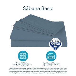 Foto 7 | Sábanas Dicasa Basic Azul Acero King Size + Almohada 2-pack