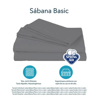 Foto 7 | Sábanas Dicasa Basic Grey King Size + Almohada Royal Twin