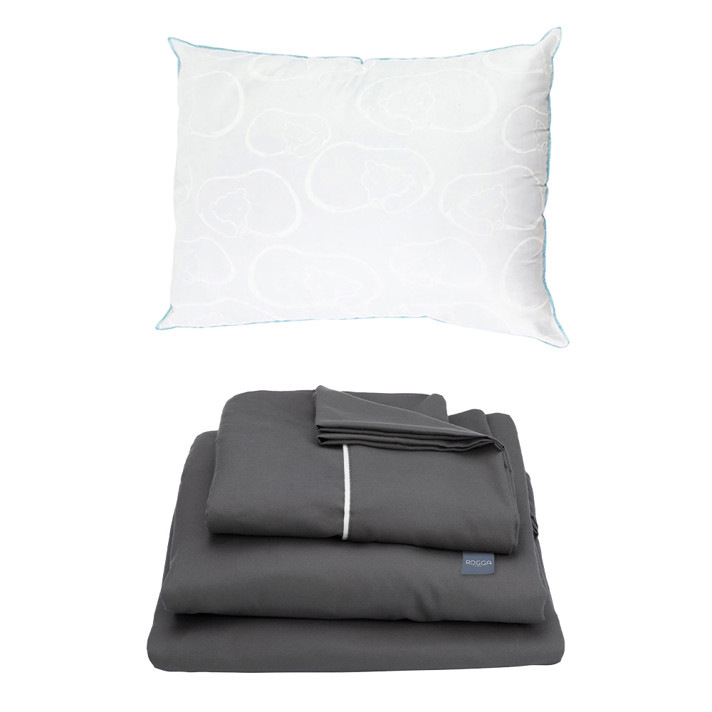 Foto 2 pulgar | Sábanas Rogga Royal Touch Color Gris Oxford Individual + Almohada Osos