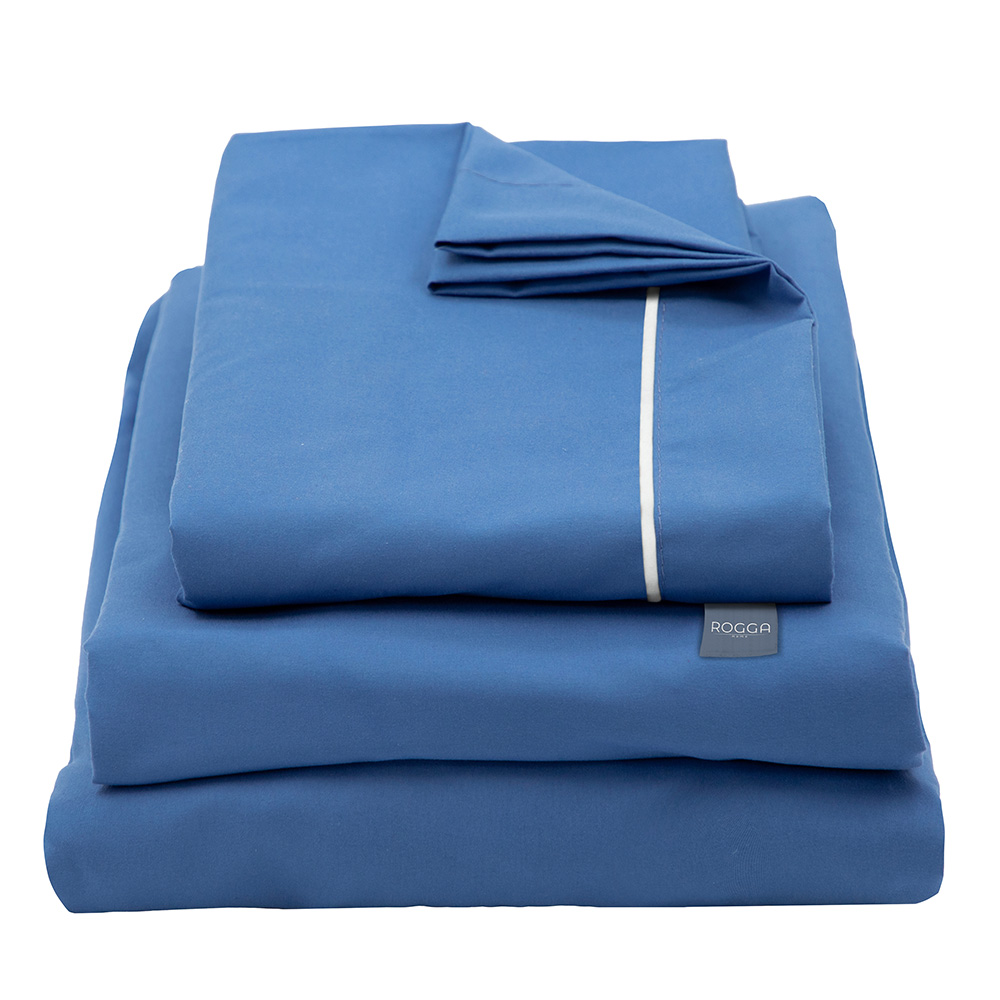 Foto 2 | Sábanas Rogga Royal Touch Color Azul Medio Queen Size + Almohada Royal Twin