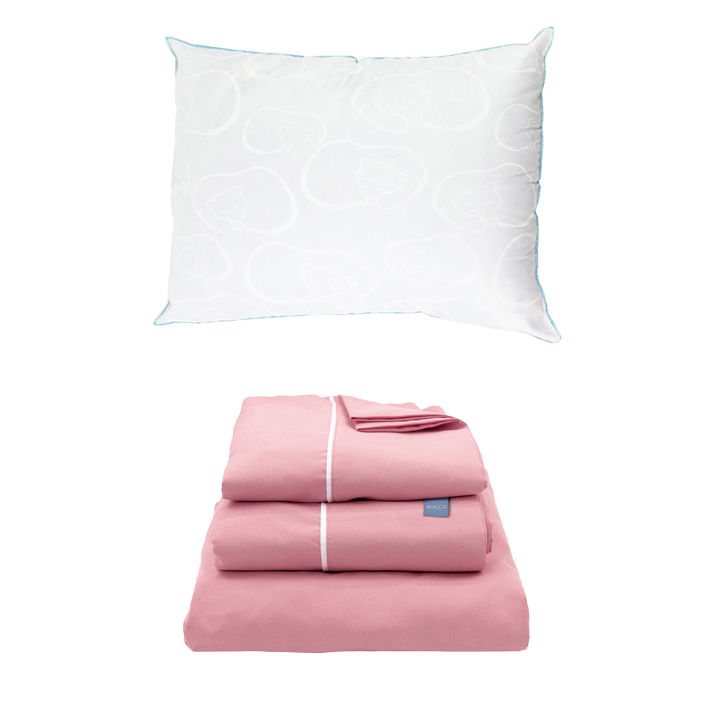 Foto 1 | Sábanas Rogga Royal Touch Color Rosa Individual + Almohada Osos