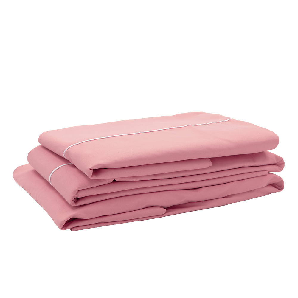 Foto 3 | Sábanas Rogga Royal Touch Color Rosa Queen Size + Protector Lux + Almohada Royal Twin