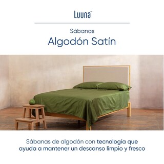 Foto 2 | Juego De Sábanas De Algodón Tipo Satín Luuna, Queen Size, 1 Juego De 4 Piezas
