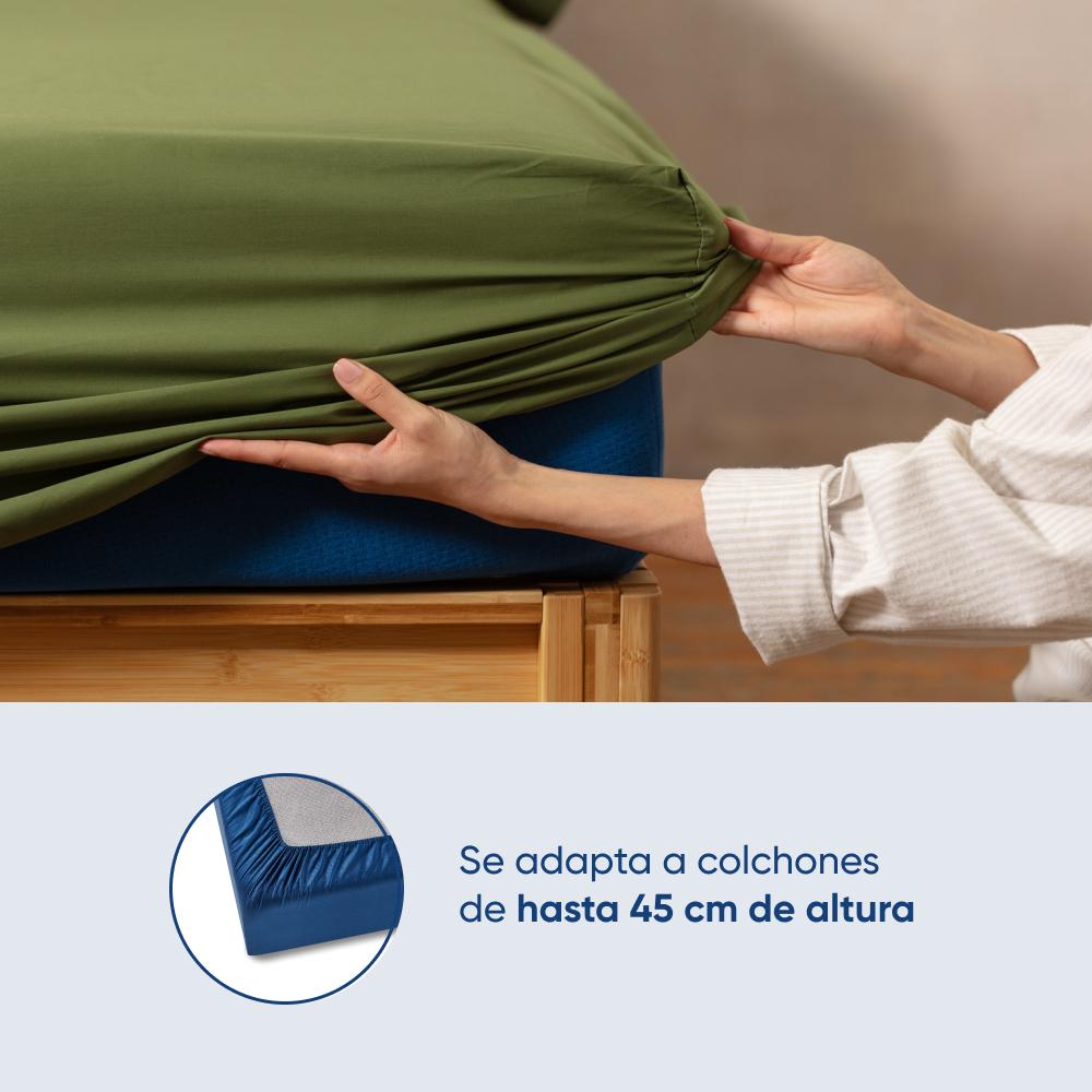 Foto 8 pulgar | Juego De Sábanas De Algodón Tipo Satín Luuna, Queen Size, 1 Juego De 4 Piezas