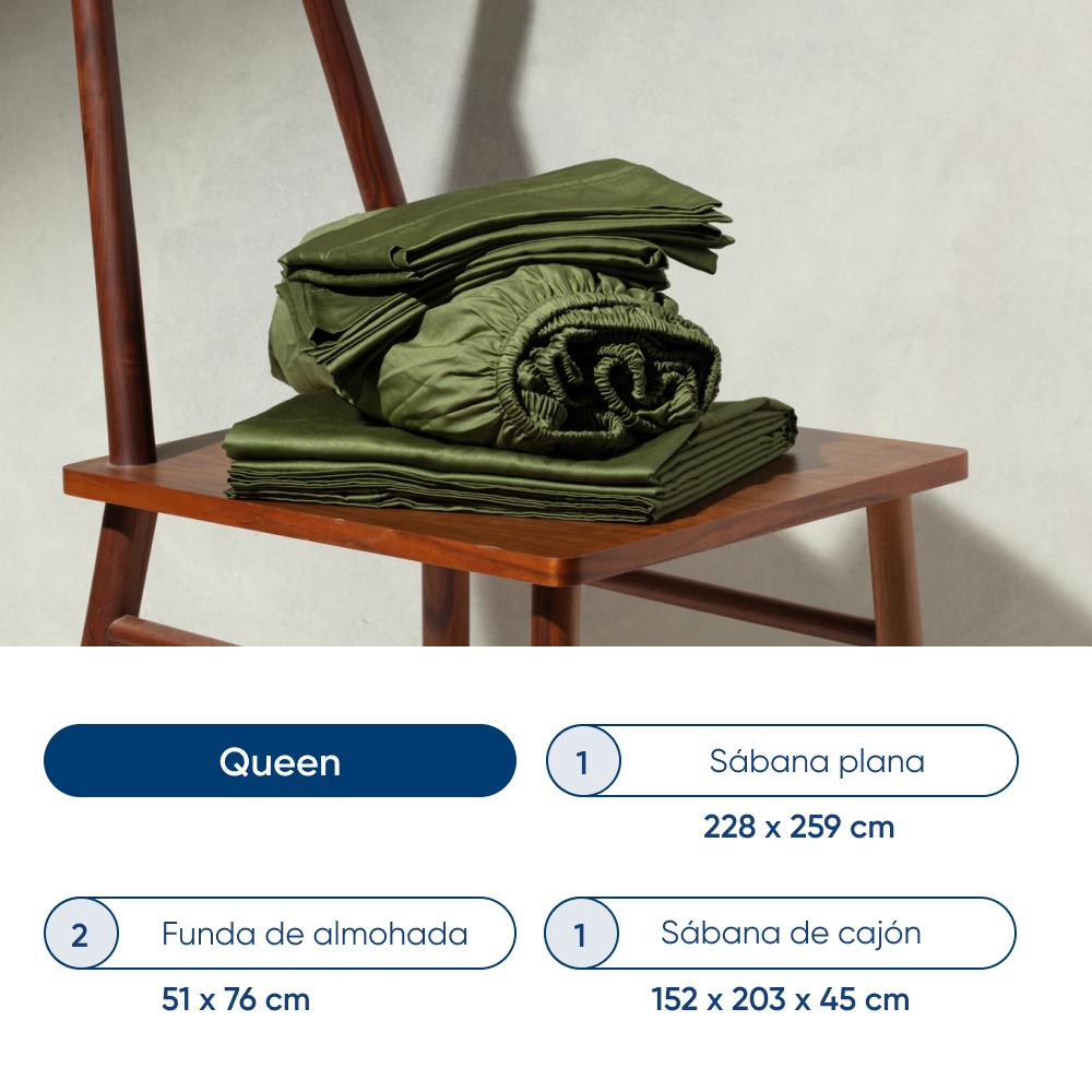 Foto 9 pulgar | Juego De Sábanas De Algodón Tipo Satín Luuna, Queen Size, 1 Juego De 4 Piezas