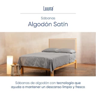 Foto 2 | Juego De Sábanas De Algodón Tipo Satín Luuna, Queen Size, 1 Juego De 4 Piezas