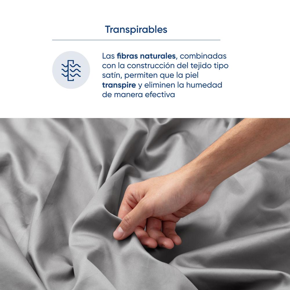 Foto 6 | Juego De Sábanas De Algodón Tipo Satín Luuna, Queen Size, 1 Juego De 4 Piezas