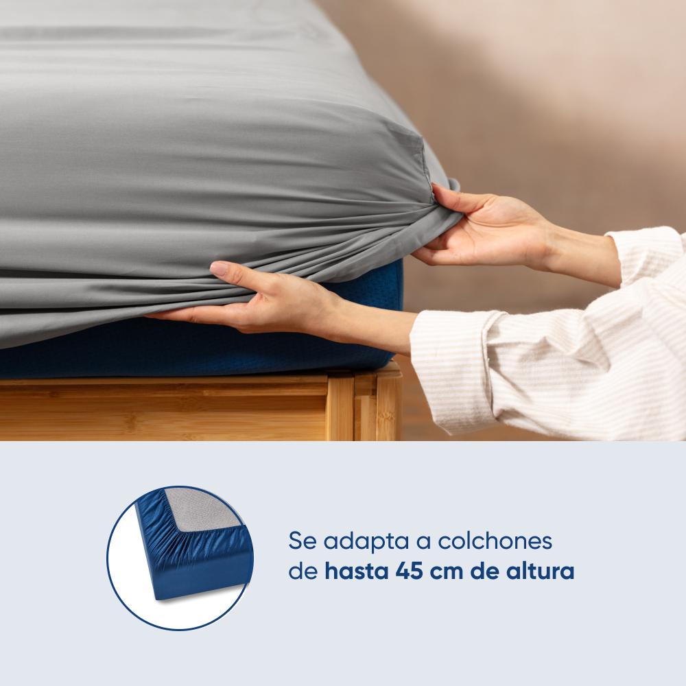 Foto 7 | Juego De Sábanas De Algodón Tipo Satín Luuna, Queen Size, 1 Juego De 4 Piezas