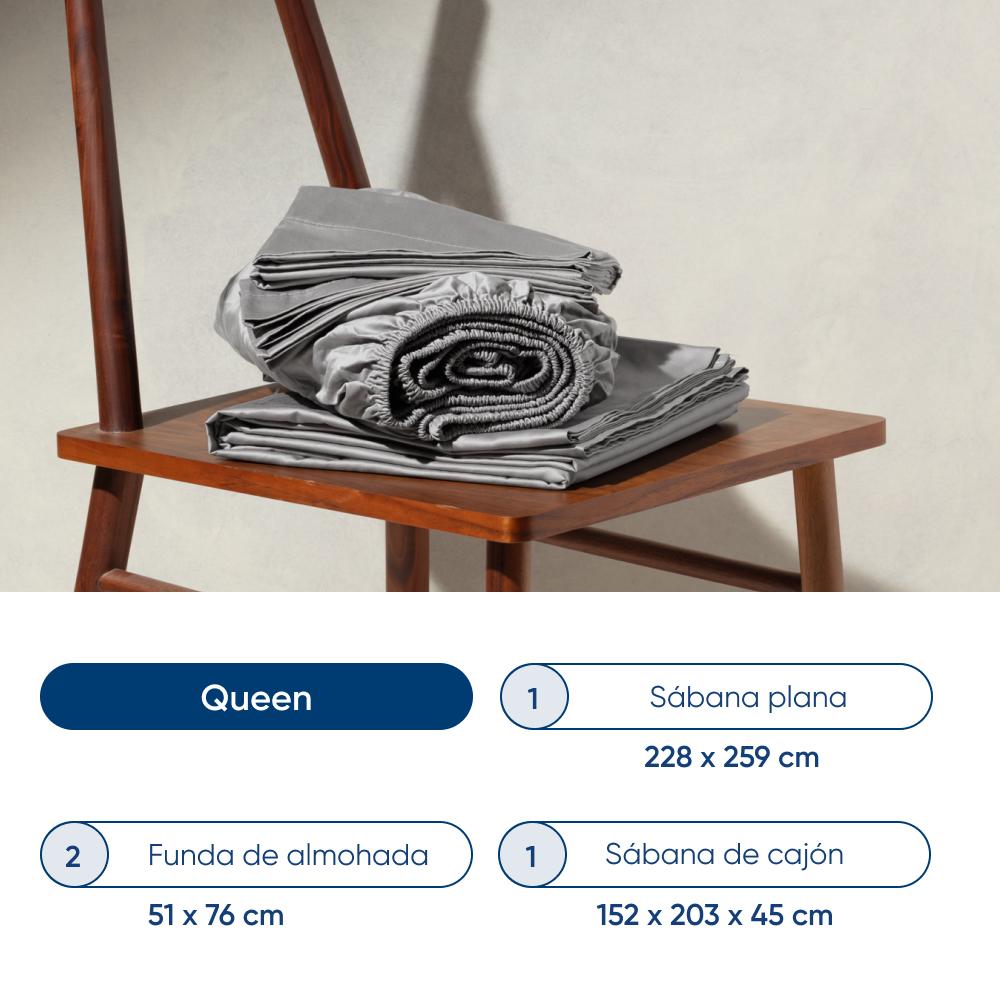 Foto 9 pulgar | Juego De Sábanas De Algodón Tipo Satín Luuna, Queen Size, 1 Juego De 4 Piezas