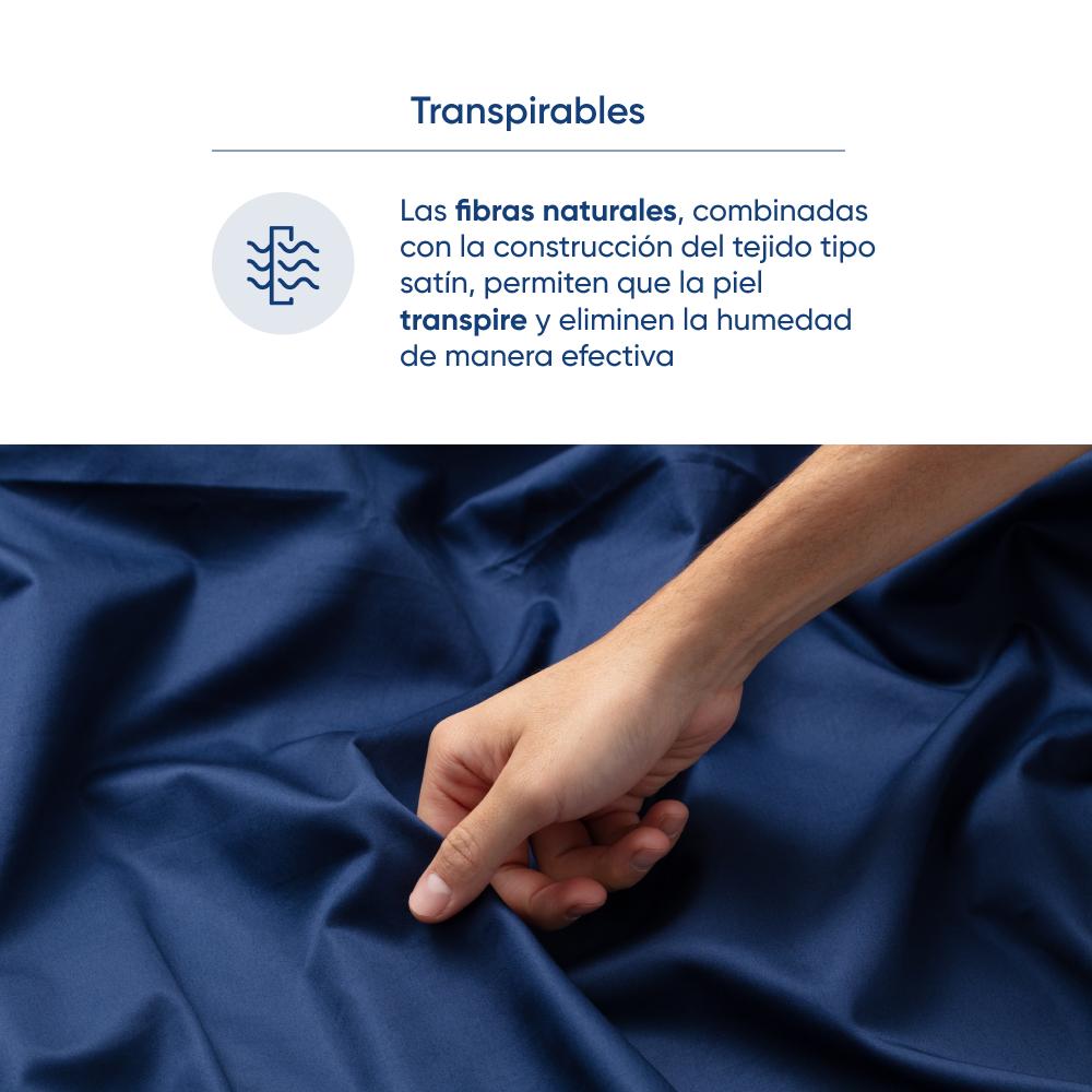 Foto 6 | Juego De Sábanas De Algodón Tipo Satín Luuna, Matrimonial, 1 Juego De 4 Piezas