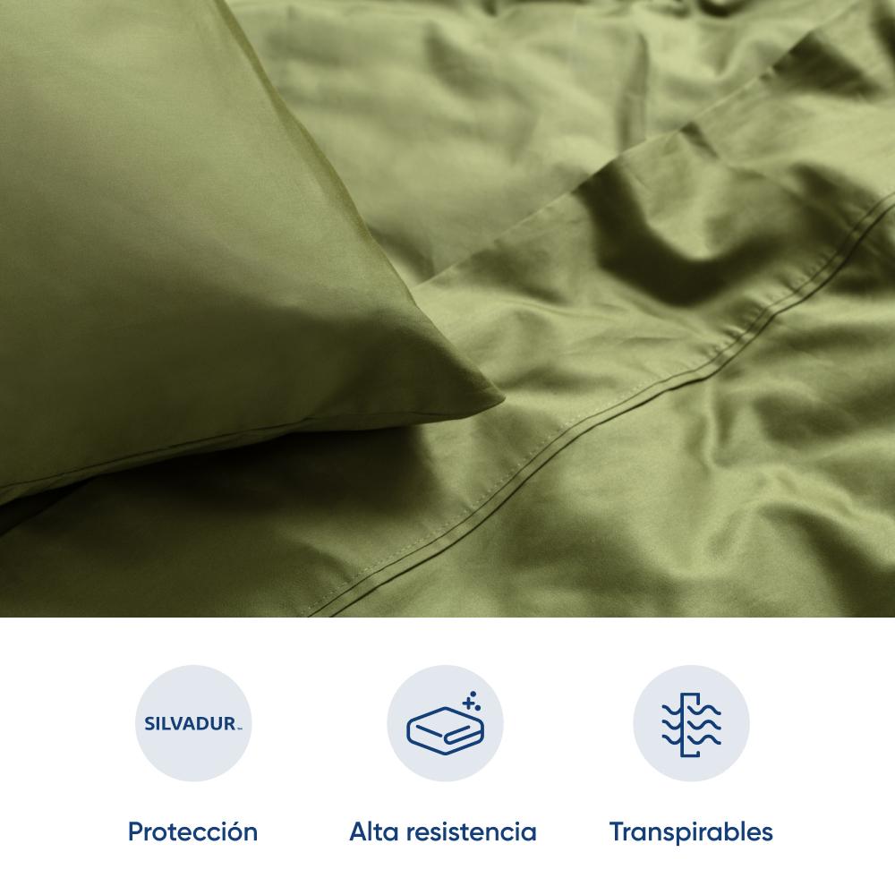 Foto 3 | Juego De Sábanas De Algodón Tipo Satín Luuna, Matrimonial, 1 Juego De 4 Piezas