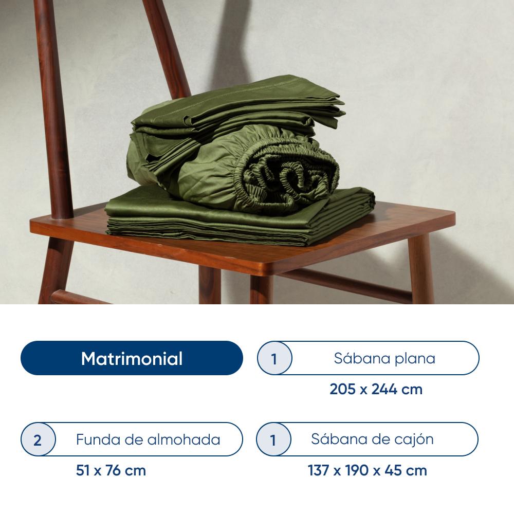 Foto 8 | Juego De Sábanas De Algodón Tipo Satín Luuna, Matrimonial, 1 Juego De 4 Piezas