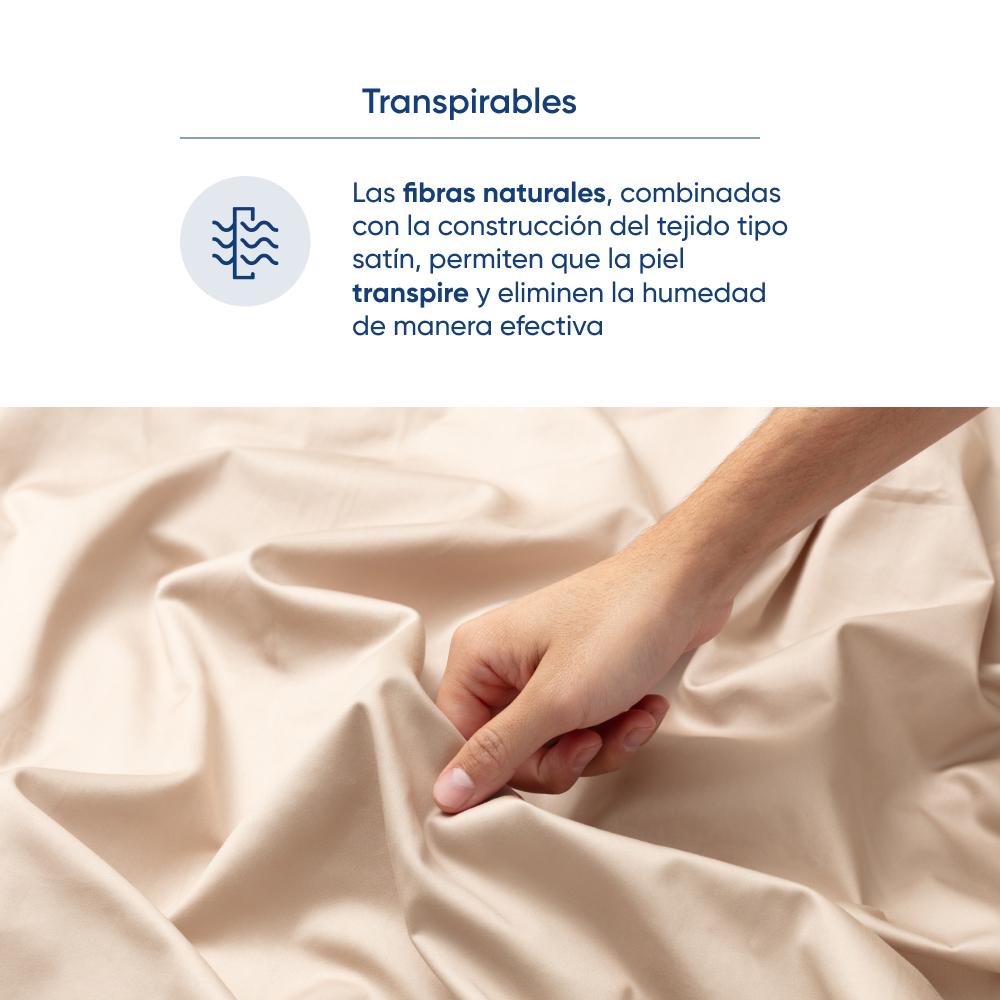 Foto 6 | Juego De Sábanas De Algodón Tipo Satín Luuna, Matrimonial, 1 Juego De 4 Piezas