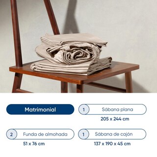 Foto 8 | Juego De Sábanas De Algodón Tipo Satín Luuna, Matrimonial, 1 Juego De 4 Piezas