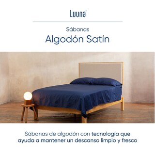 Foto 2 | Juego De Sábanas De Algodón Tipo Satín Luuna, Queen Size, 1 Juego De 4 Piezas