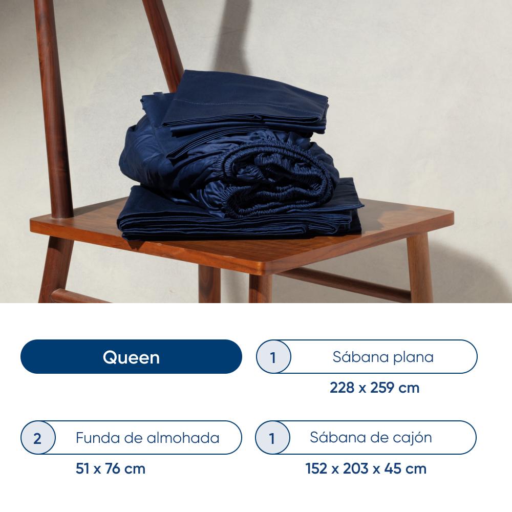 Foto 8 | Juego De Sábanas De Algodón Tipo Satín Luuna, Queen Size, 1 Juego De 4 Piezas