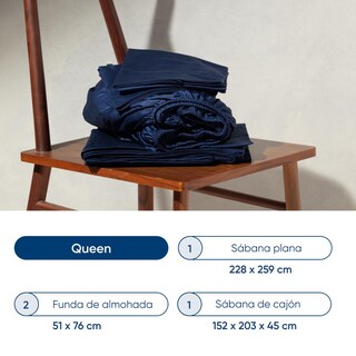 Foto 8 | Juego De Sábanas De Algodón Tipo Satín Luuna, Queen Size, 1 Juego De 4 Piezas