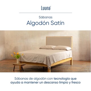 Foto 2 | Juego De Sábanas De Algodón Tipo Satín Luuna, King Size, 1 Juego De 4 Piezas