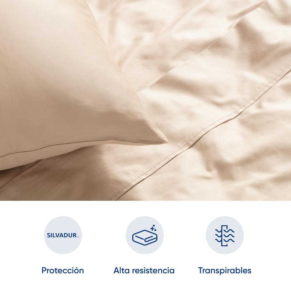 Foto 3 | Juego De Sábanas De Algodón Tipo Satín Luuna, King Size, 1 Juego De 4 Piezas