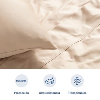 Foto 3 | Juego De Sábanas De Algodón Tipo Satín Luuna, King Size, 1 Juego De 4 Piezas
