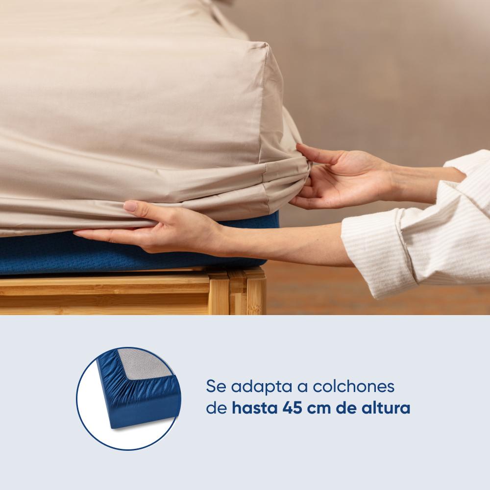 Foto 7 | Juego De Sábanas De Algodón Tipo Satín Luuna, King Size, 1 Juego De 4 Piezas